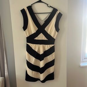 BCBG black and white stripe dress size 4